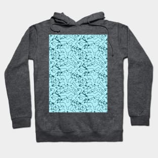 Blue Squiggles Pop Art 60s 70s 80s 90s Squiggle Lines Artwork Deco Abstract Hoodie